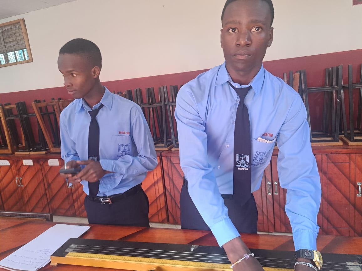 Physics students during a practical session.